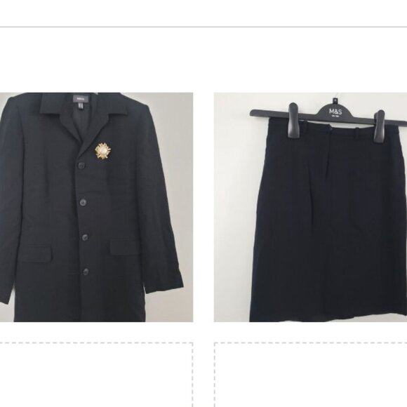 Black Suit - long jacket and skirt - Picture 1 of 8